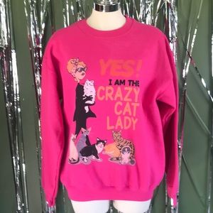 🐈‍⬛ VINTAGE Crazy Cat Lady Baggy Sweater Size Medium 🐈‍⬛